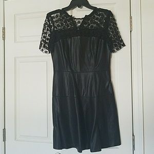 Black pleather cocktail dress